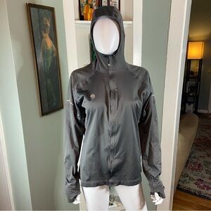 Men’s S/M Mountain Hardware Transition Wind Stopper Windbreaker Jacket Grey Hood